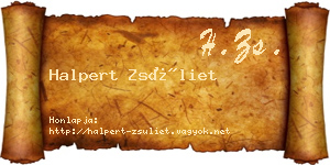 Halpert Zsüliet névjegykártya